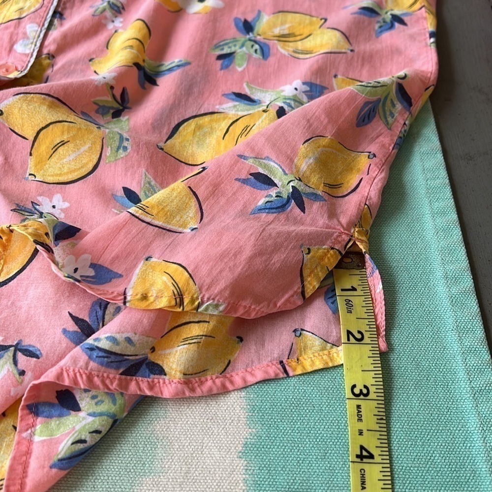 Gillian & OMalley Lemon Print Long Sleeve Sleepwear Pajama Top - Picture 11 of 12